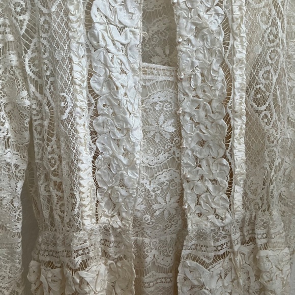 Vintage Ivory Lace Dress 1960s ILGWU - Picture 14 of 16